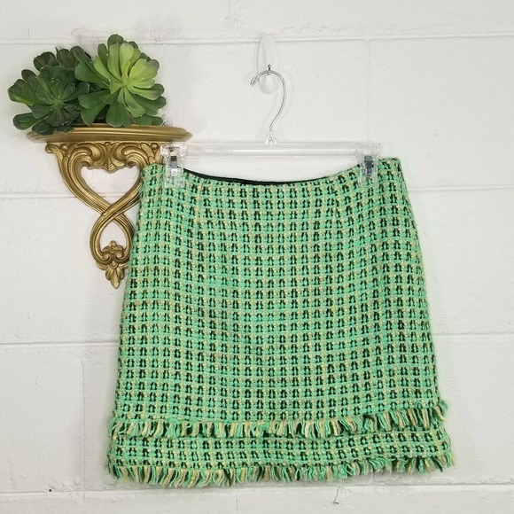 Tibi Tweed Fringe Skirt Pockets 4 - Picture 4 of 11